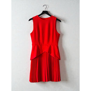 Commense Red Pleated Holiday Party Dress NWT | Fit & Flare Mini Sz M